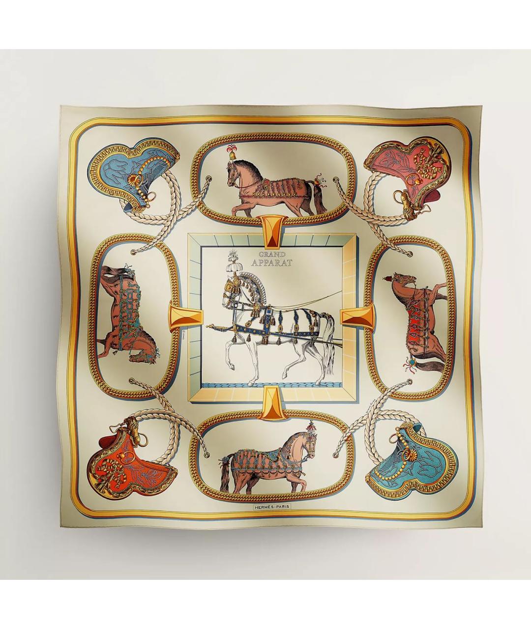 HERMES Мульти шелковый платок, фото 5