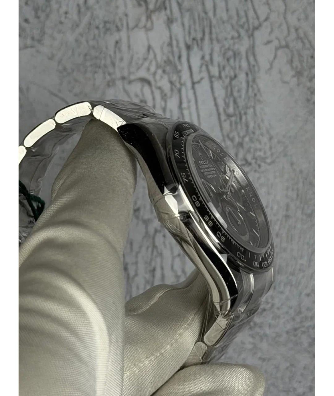 ROLEX Черные металлические часы, фото 4