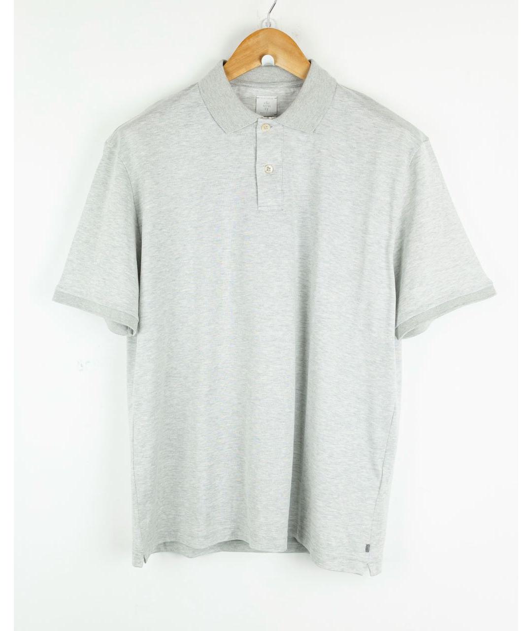 ELEVENTY Серое хлопковое поло с коротким рукавом, фото 5
