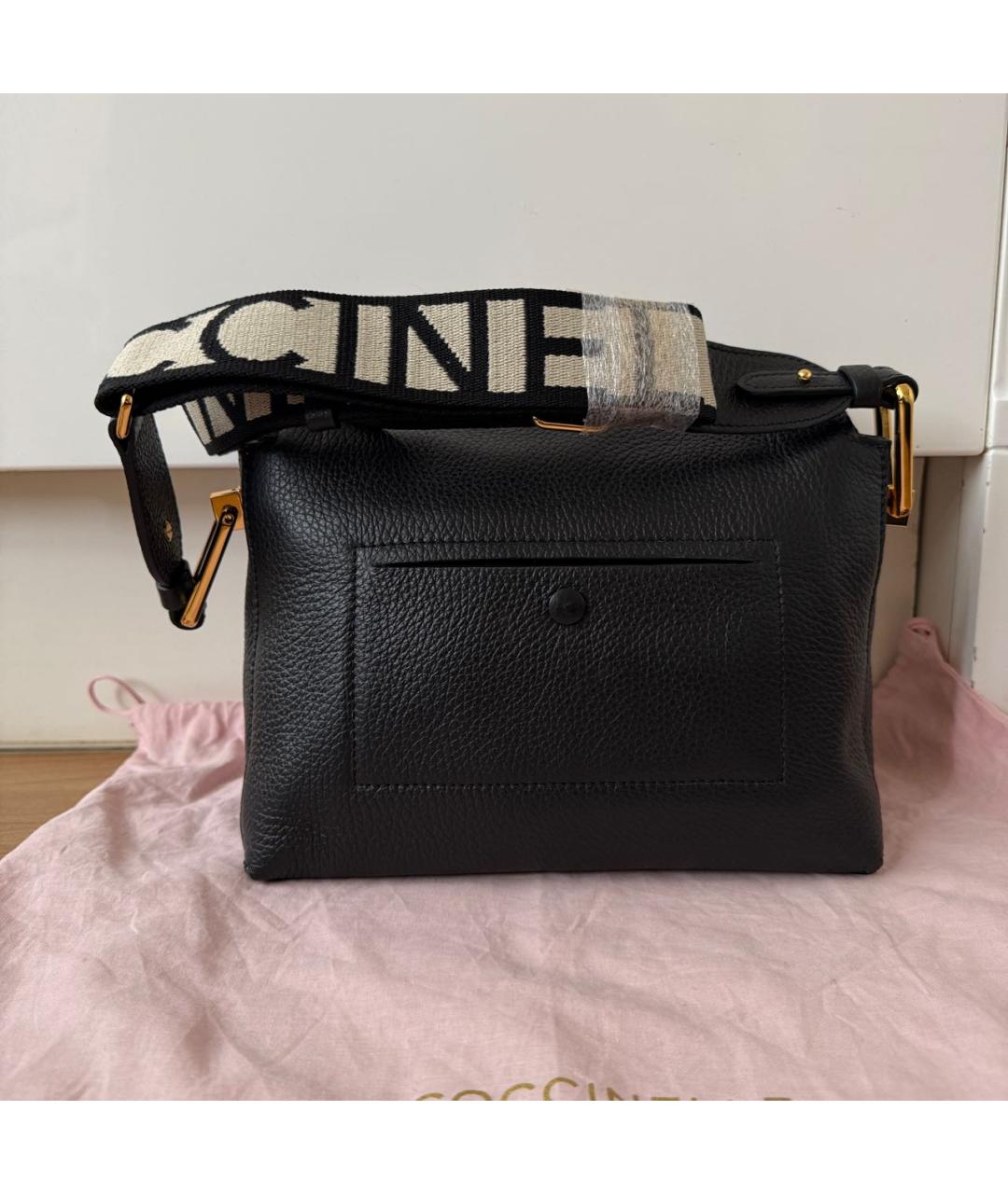 COCCINELLE Черная кожаная сумка через плечо, фото 4