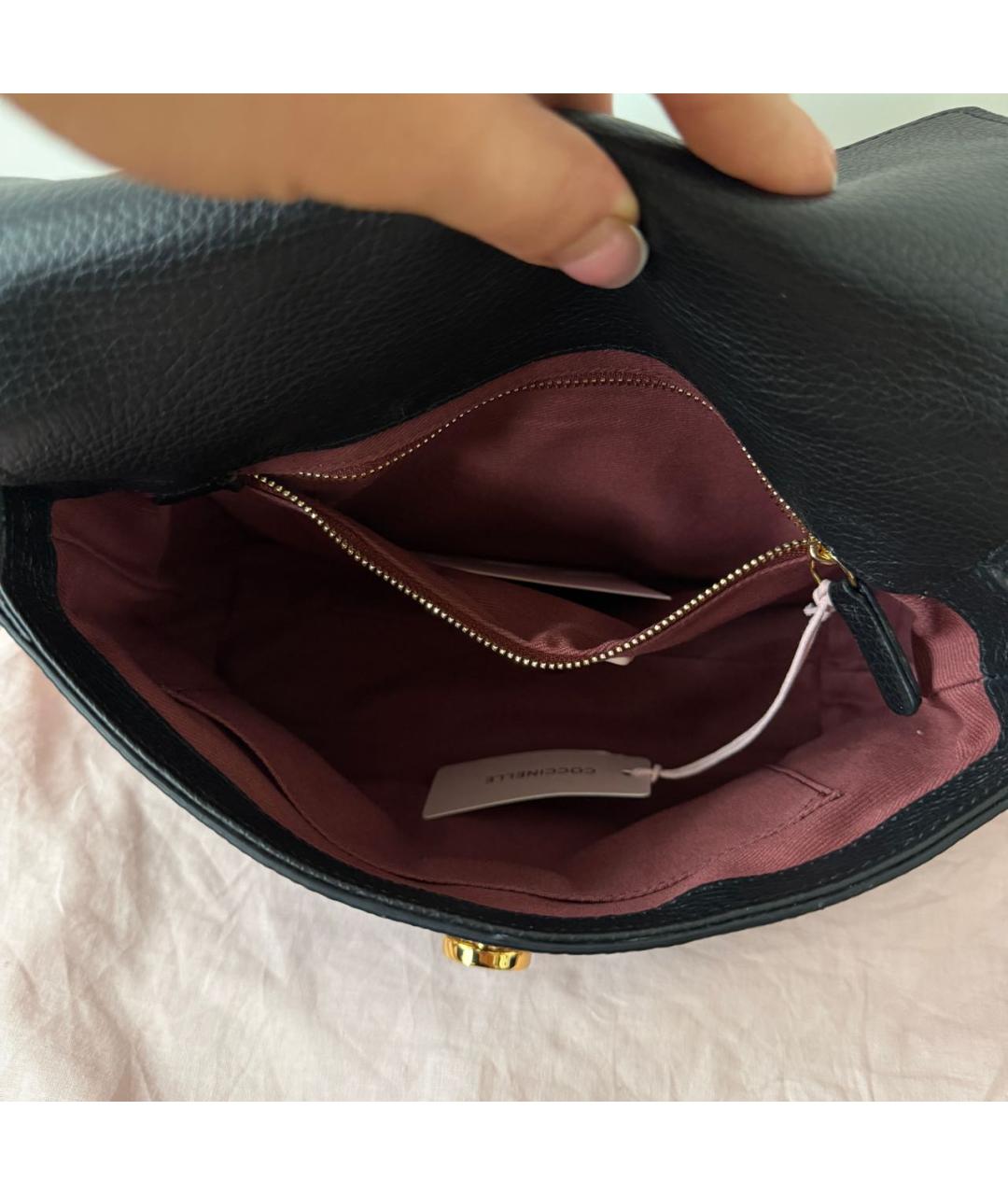 COCCINELLE Черная кожаная сумка через плечо, фото 3