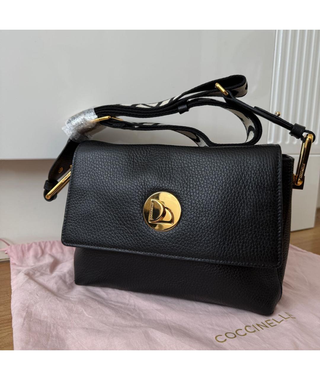 COCCINELLE Черная кожаная сумка через плечо, фото 5
