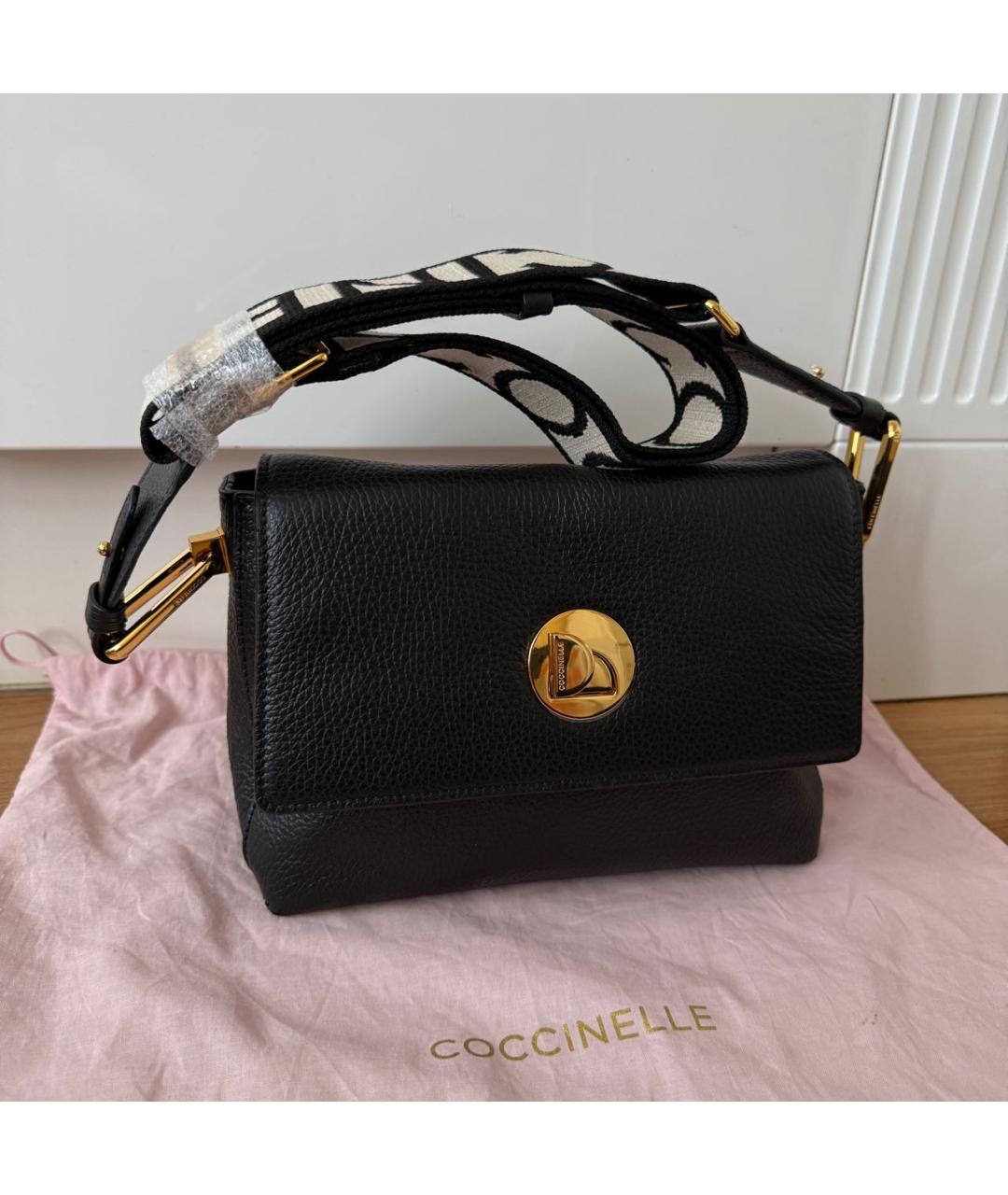 COCCINELLE Черная кожаная сумка через плечо, фото 2