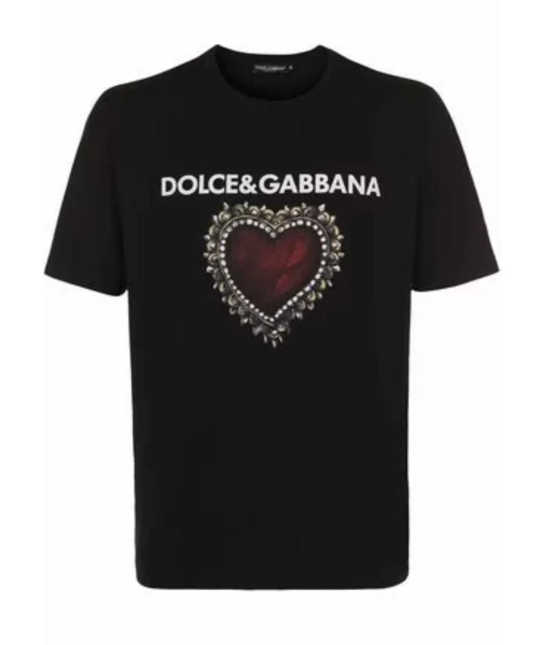 DOLCE&GABBANA Черная хлопковая футболка, фото 7