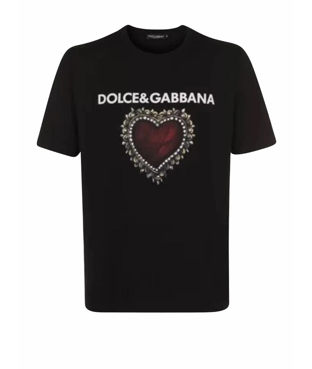 DOLCE&GABBANA Черная хлопковая футболка, фото 1