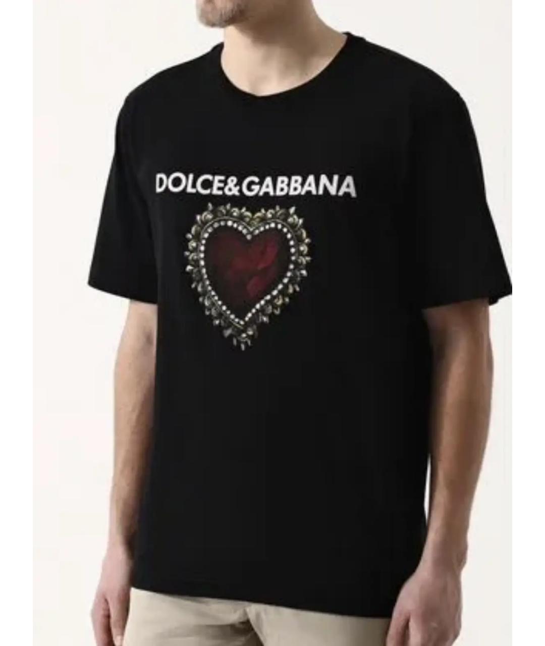 DOLCE&GABBANA Черная хлопковая футболка, фото 5
