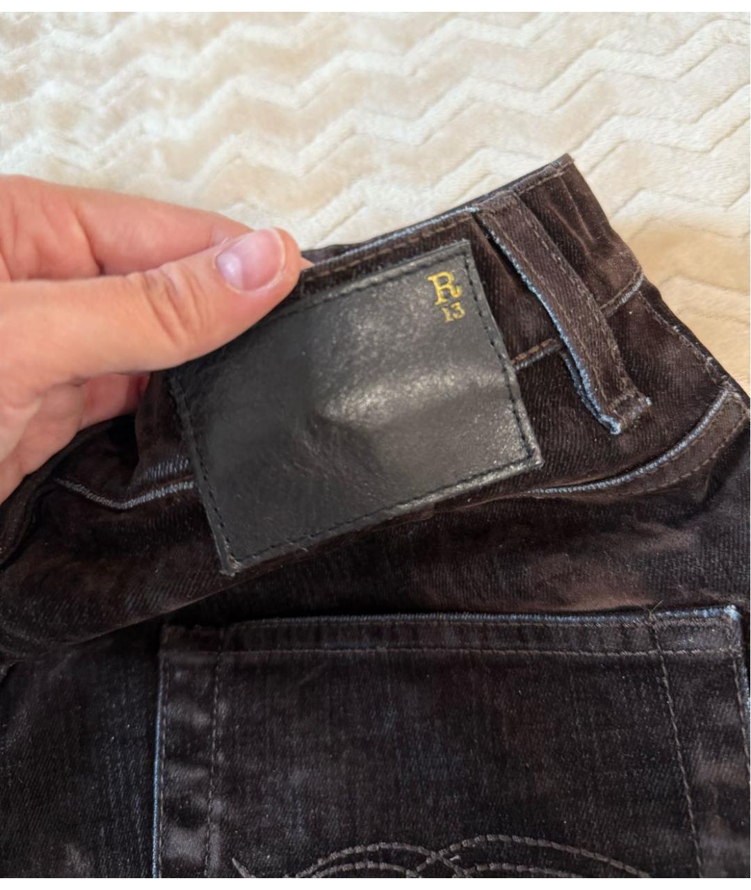 R13 Коричневые прямые брюки, фото 3