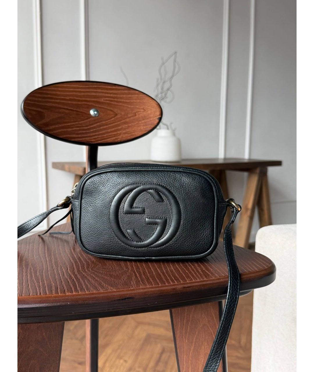 GUCCI Черная кожаная сумка с короткими ручками, фото 5