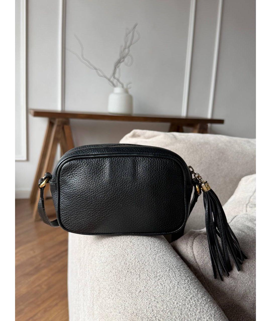 GUCCI Черная кожаная сумка с короткими ручками, фото 7