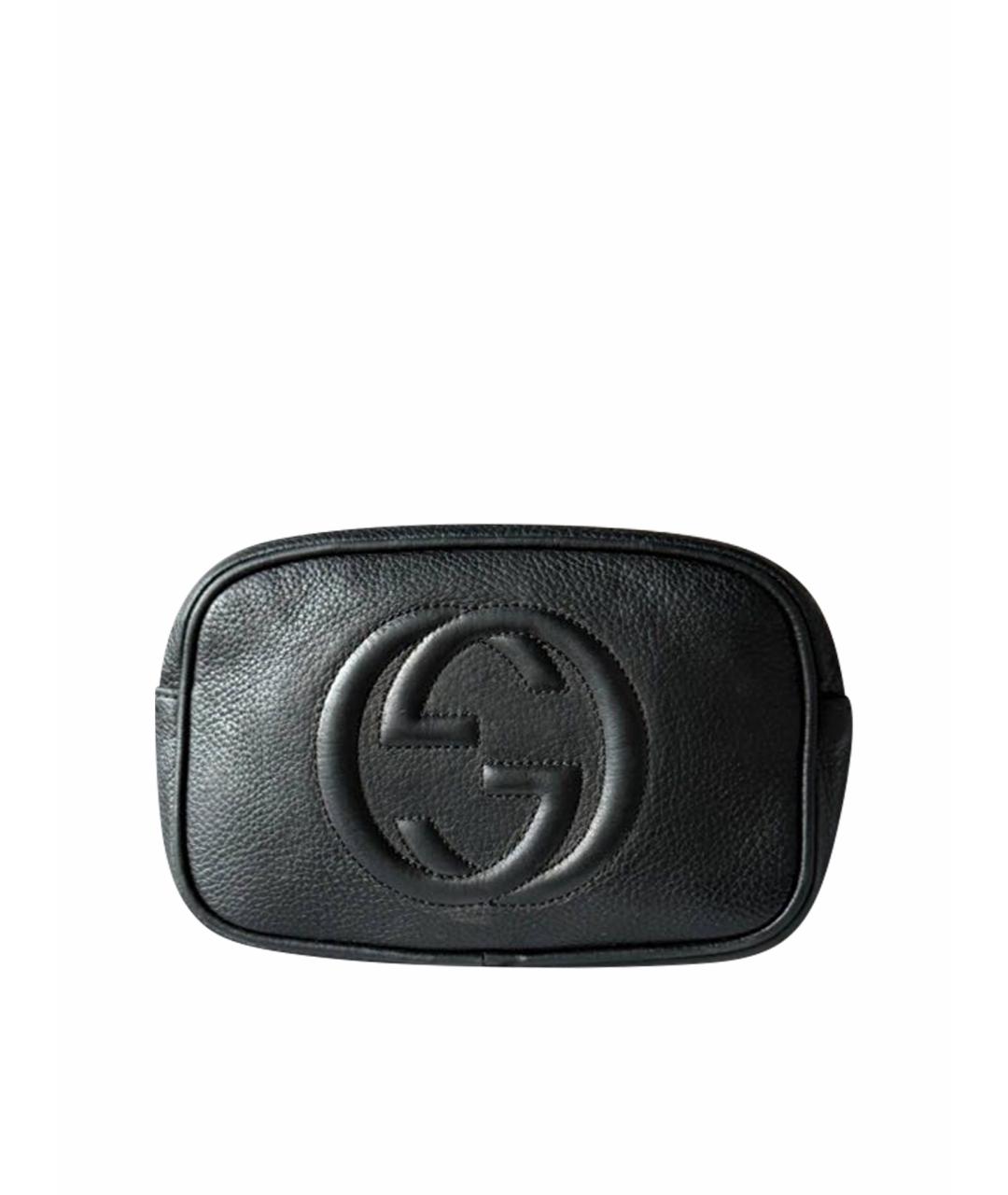 GUCCI Черная кожаная сумка с короткими ручками, фото 1