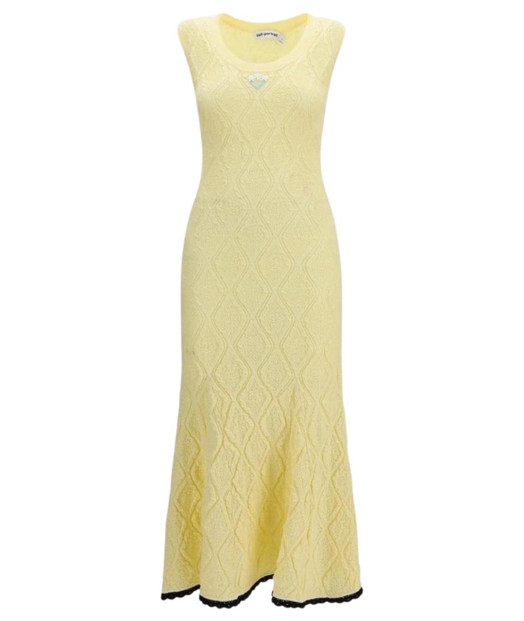 SELF-PORTRAIT Желтое повседневное платье, фото 1