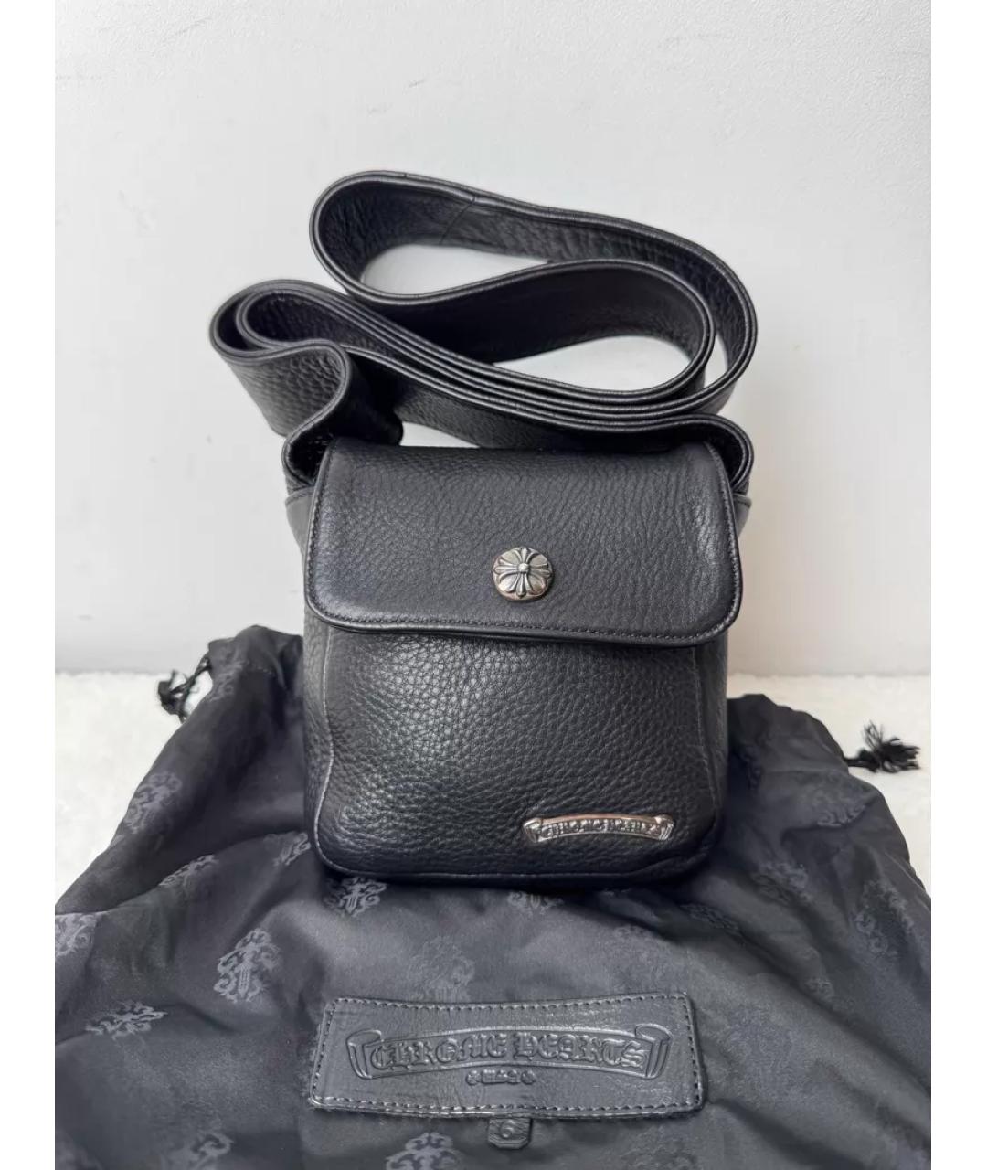CHROME HEARTS Черная кожаная сумка через плечо, фото 8