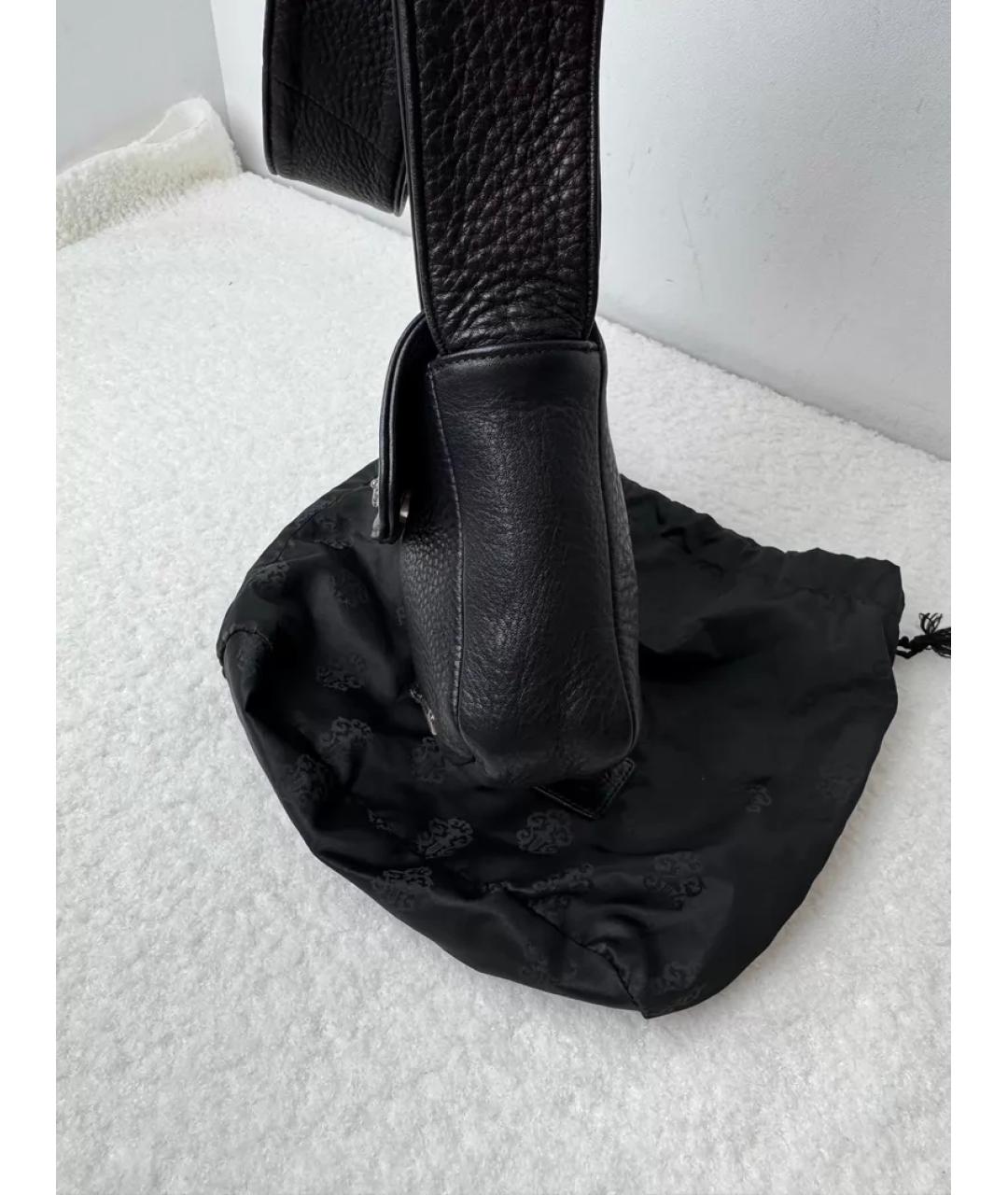 CHROME HEARTS Черная кожаная сумка через плечо, фото 2