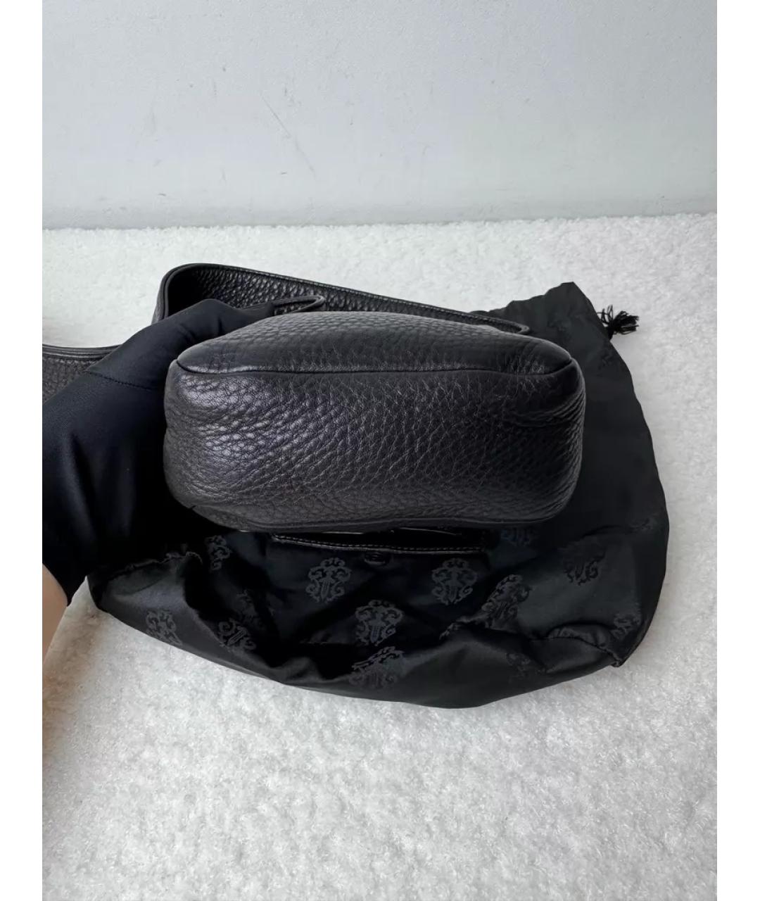 CHROME HEARTS Черная кожаная сумка через плечо, фото 7