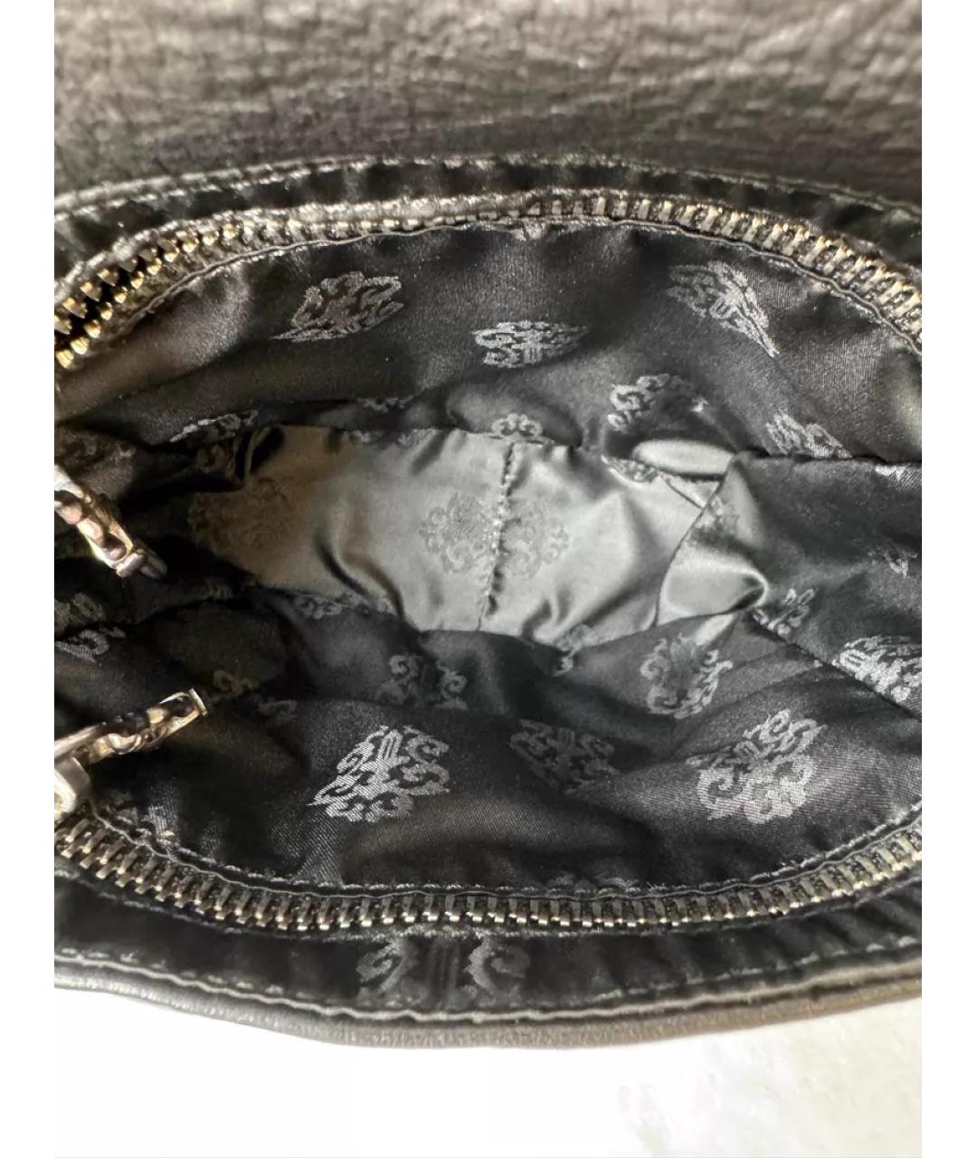 CHROME HEARTS Черная кожаная сумка через плечо, фото 4