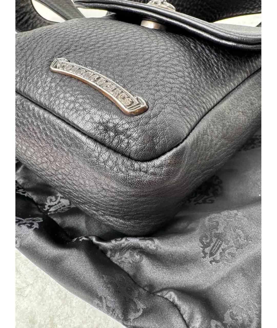 CHROME HEARTS Черная кожаная сумка через плечо, фото 6