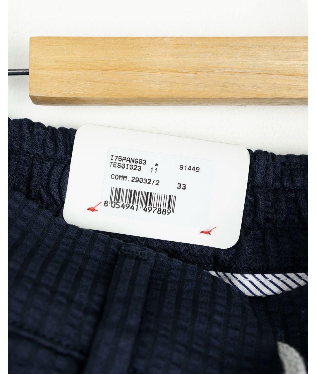 ELEVENTY Темно-синие хлопковые повседневные брюки, фото 3