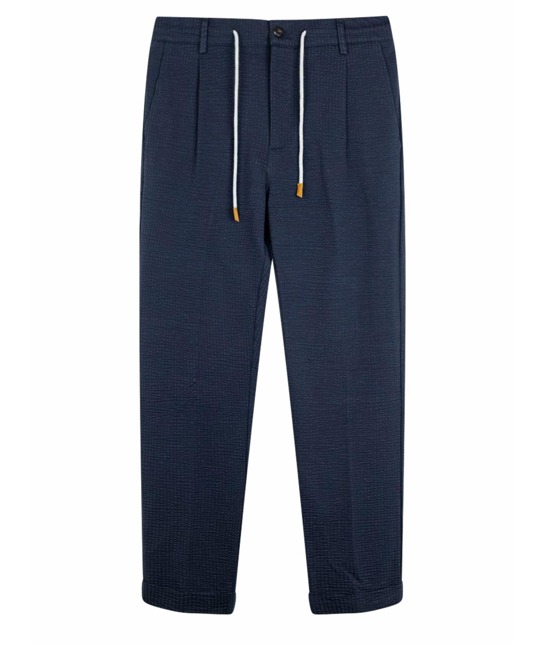 ELEVENTY Темно-синие хлопковые повседневные брюки, фото 1