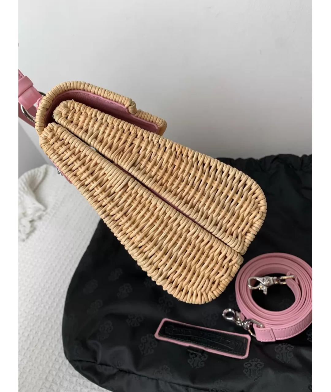 CHROME HEARTS Бежевая пелетеная сумка с короткими ручками, фото 4