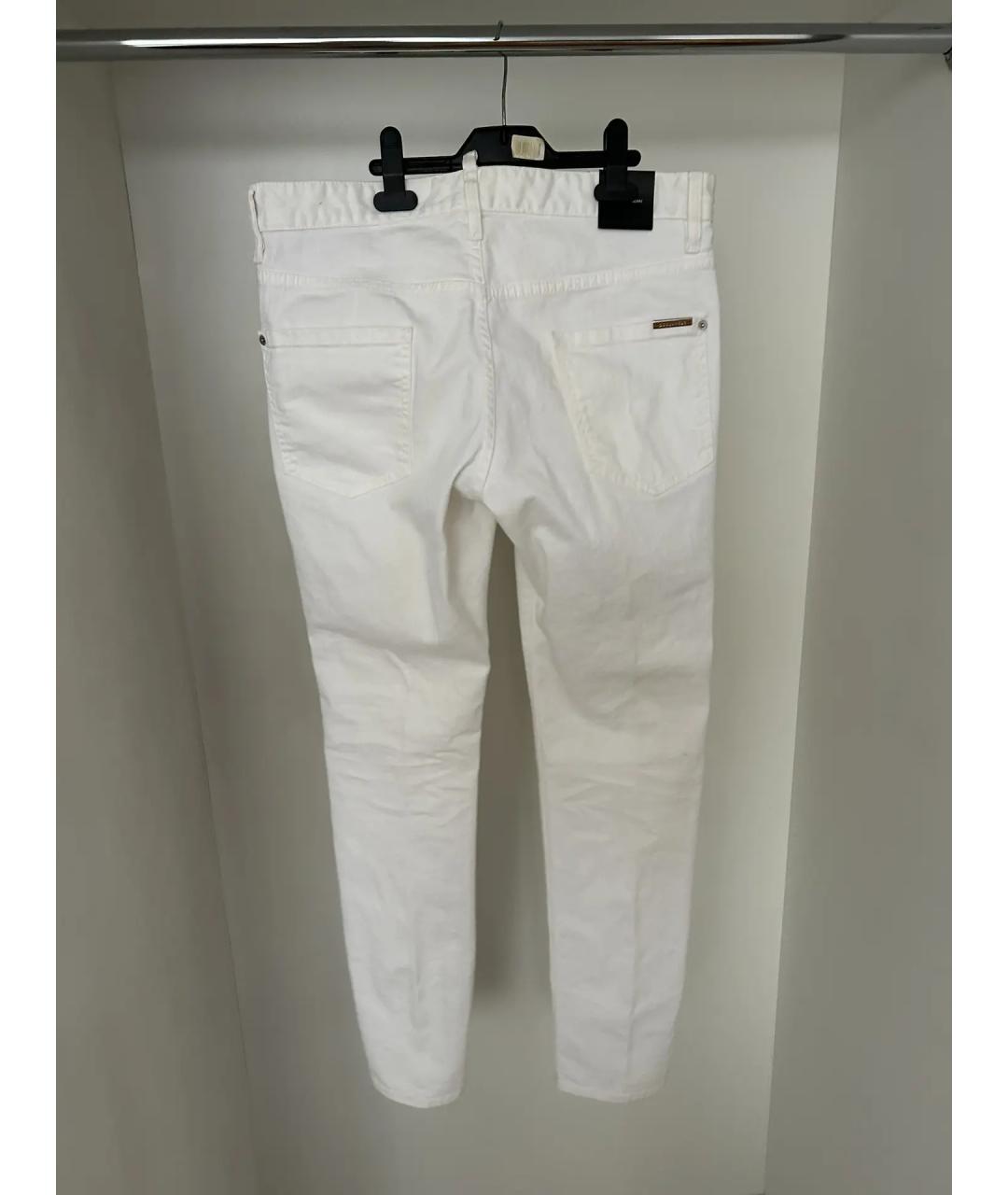 DSQUARED2 Белые хлопковые прямые джинсы, фото 2
