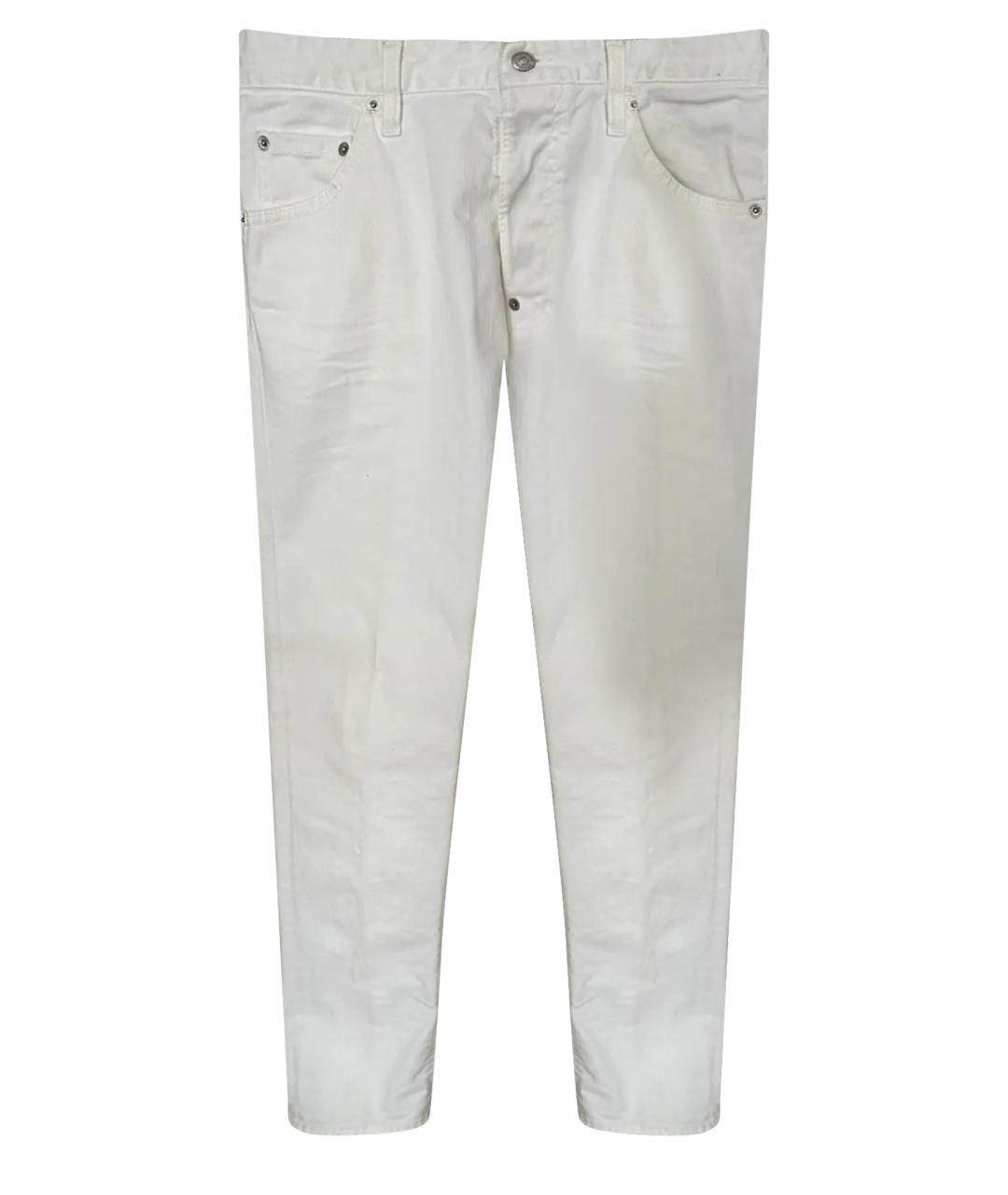 DSQUARED2 Белые хлопковые прямые джинсы, фото 1