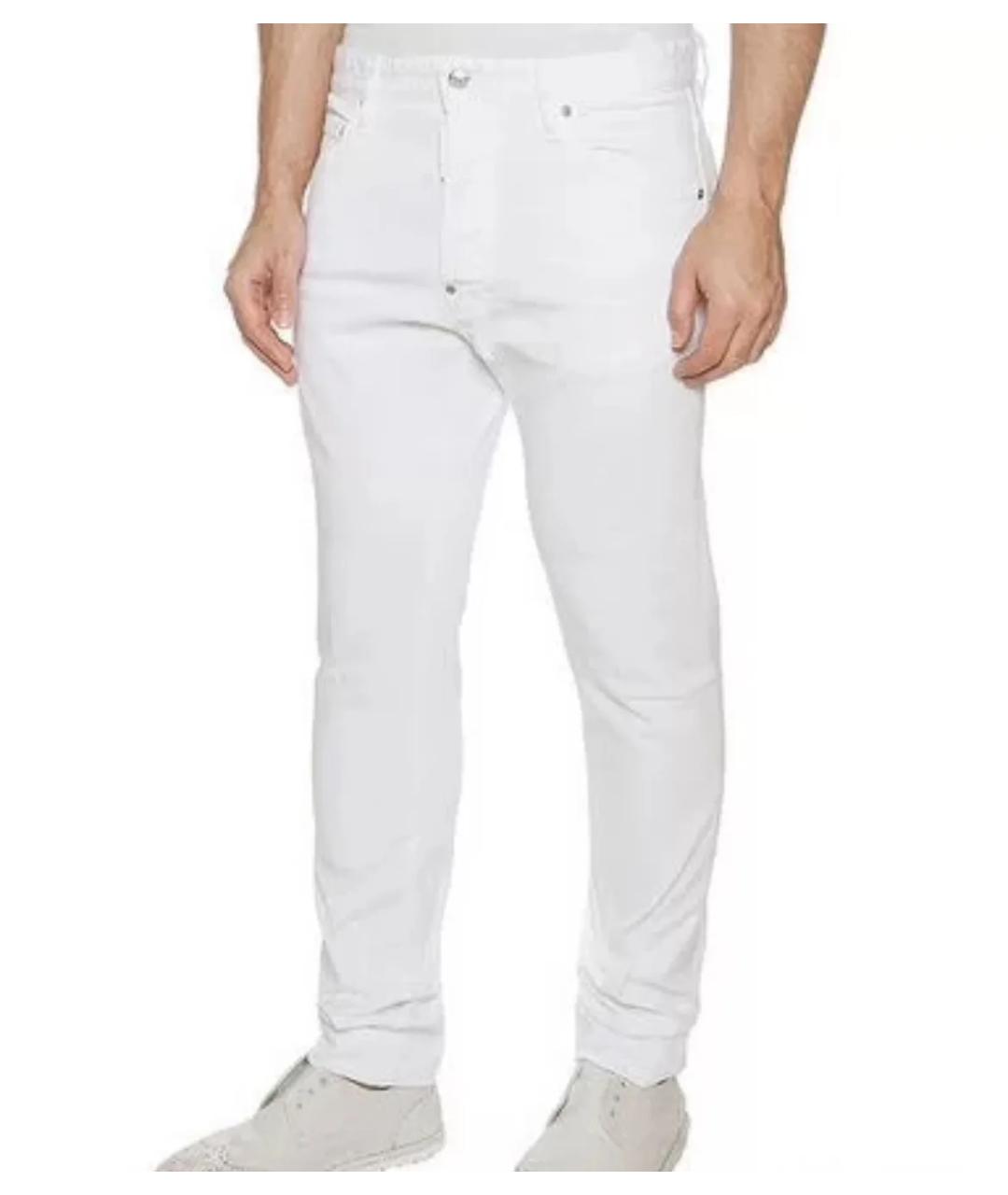 DSQUARED2 Белые хлопковые прямые джинсы, фото 6