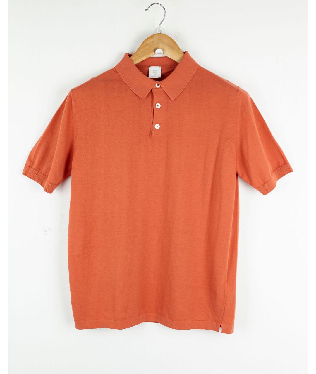 ELEVENTY Коралловое хлопковое поло с коротким рукавом, фото 5
