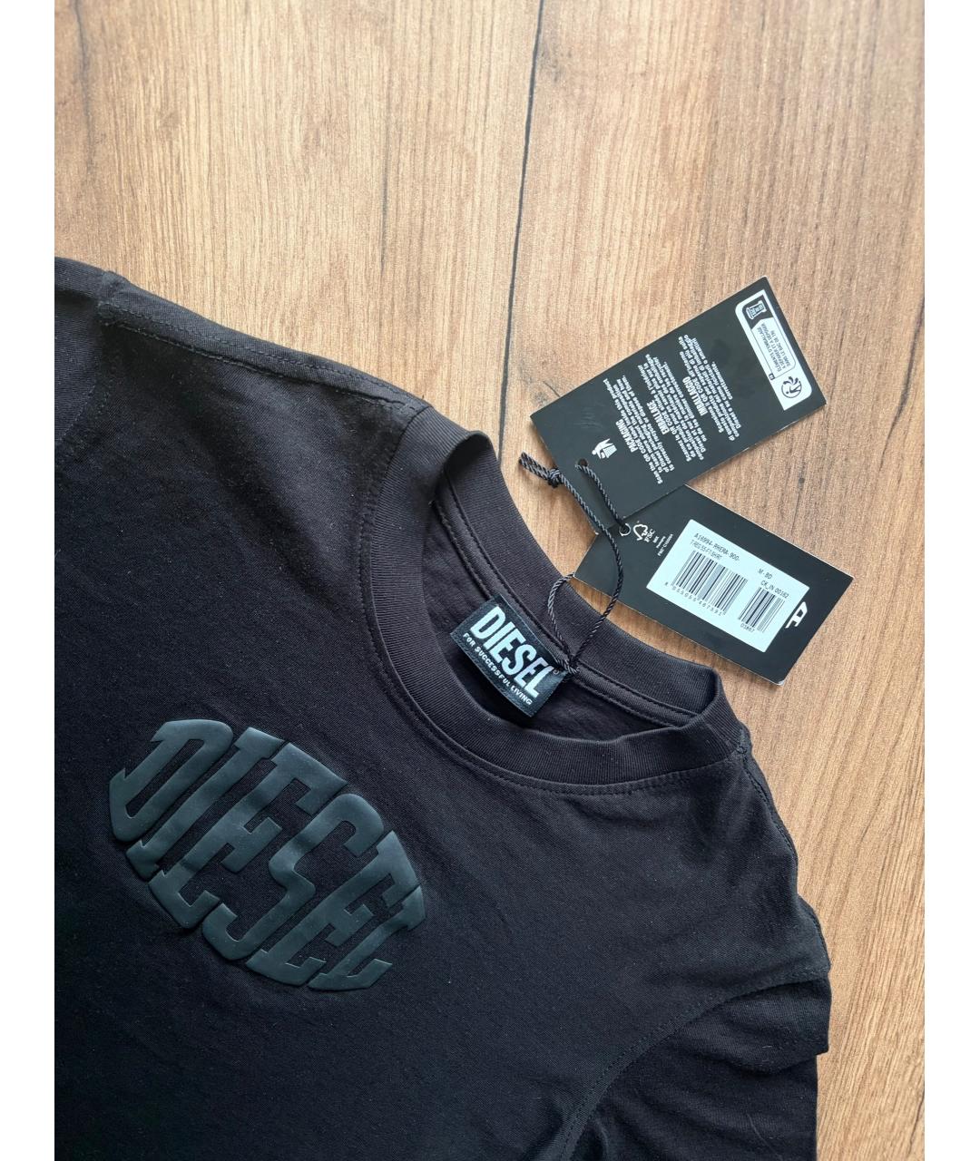 DIESEL Черная хлопковая футболка, фото 4