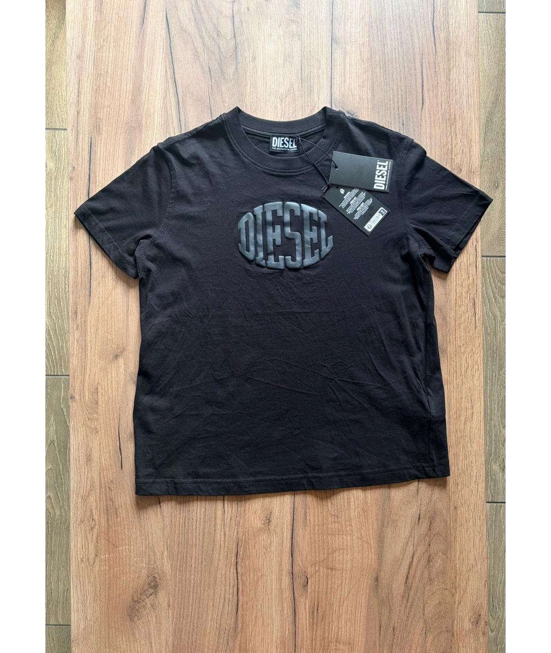 DIESEL Черная хлопковая футболка, фото 3