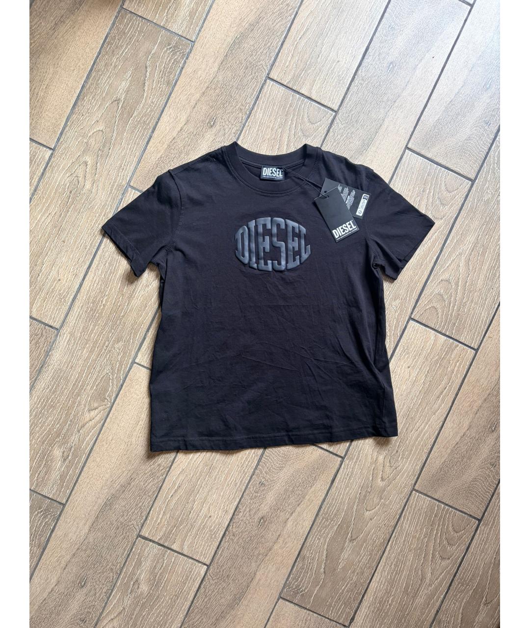 DIESEL Черная хлопковая футболка, фото 2