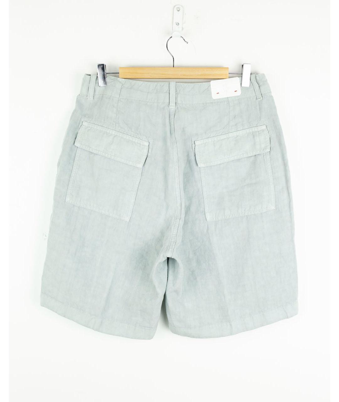 ELEVENTY Голубые льняные шорты, фото 2