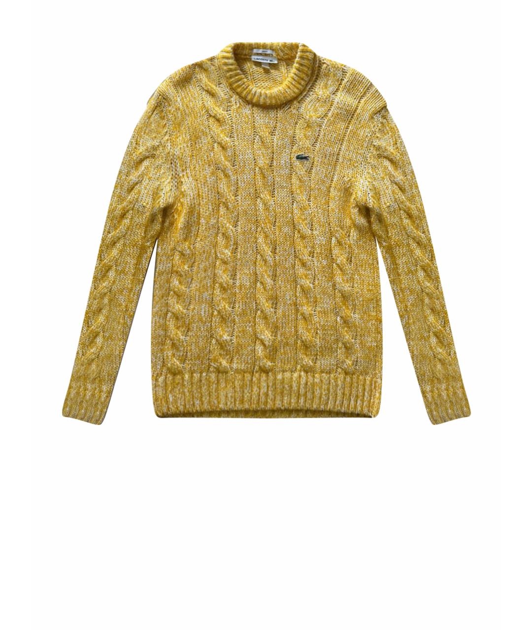 LACOSTE Желтый хлопковый джемпер / свитер, фото 1
