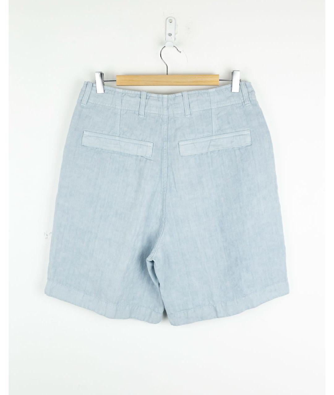 ELEVENTY Голубые льняные шорты, фото 2