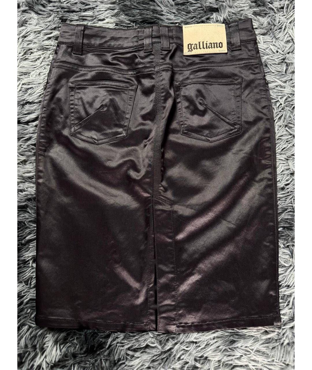 JOHN GALLIANO Черная хлопковая юбка миди, фото 3