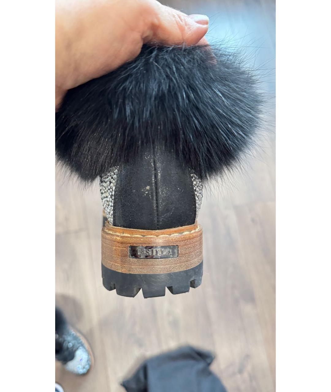 LE SILLA Черные нубуковые ботинки, фото 5