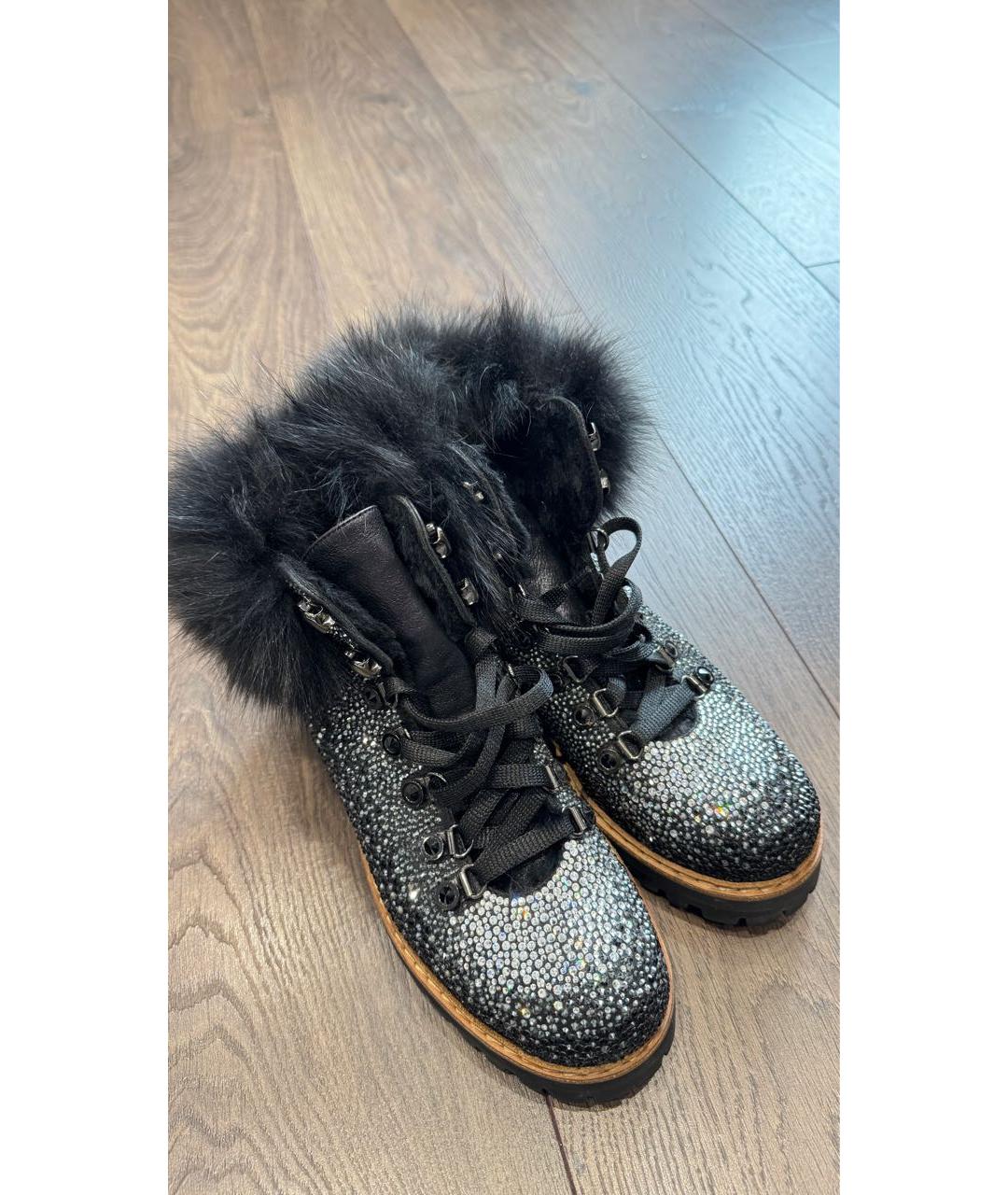 LE SILLA Черные нубуковые ботинки, фото 2