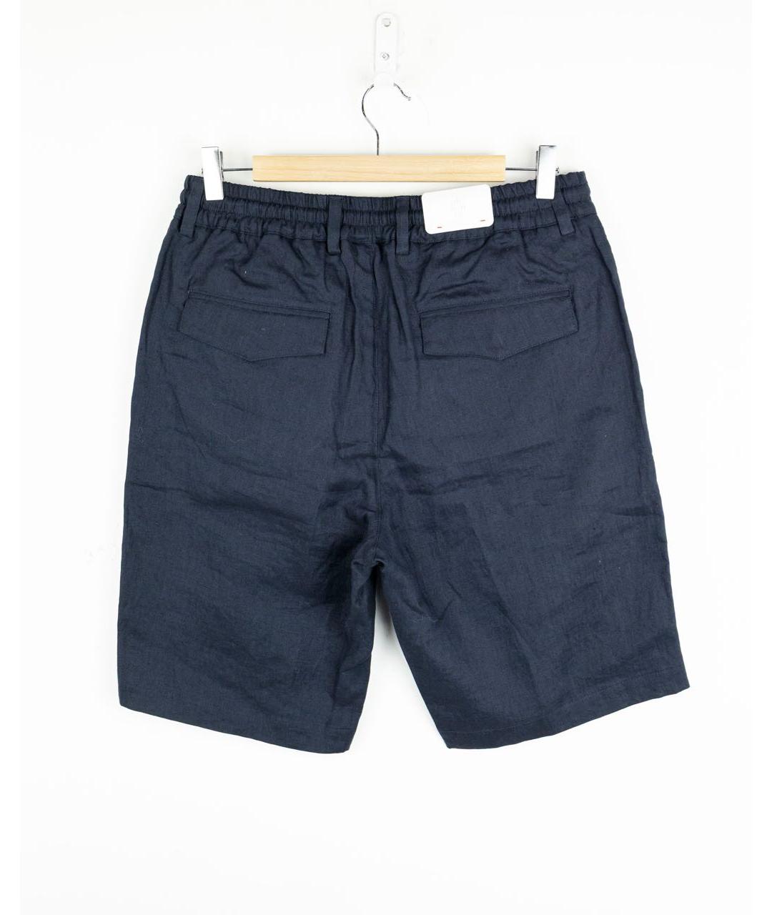 ELEVENTY Темно-синие льняные шорты, фото 2