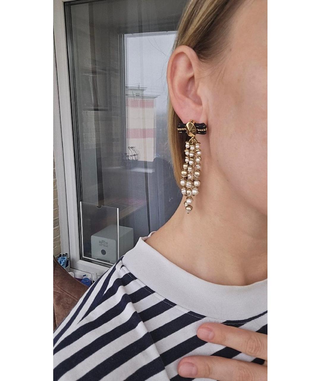 CHRISTIAN DIOR Золотые металлические серьги, фото 4