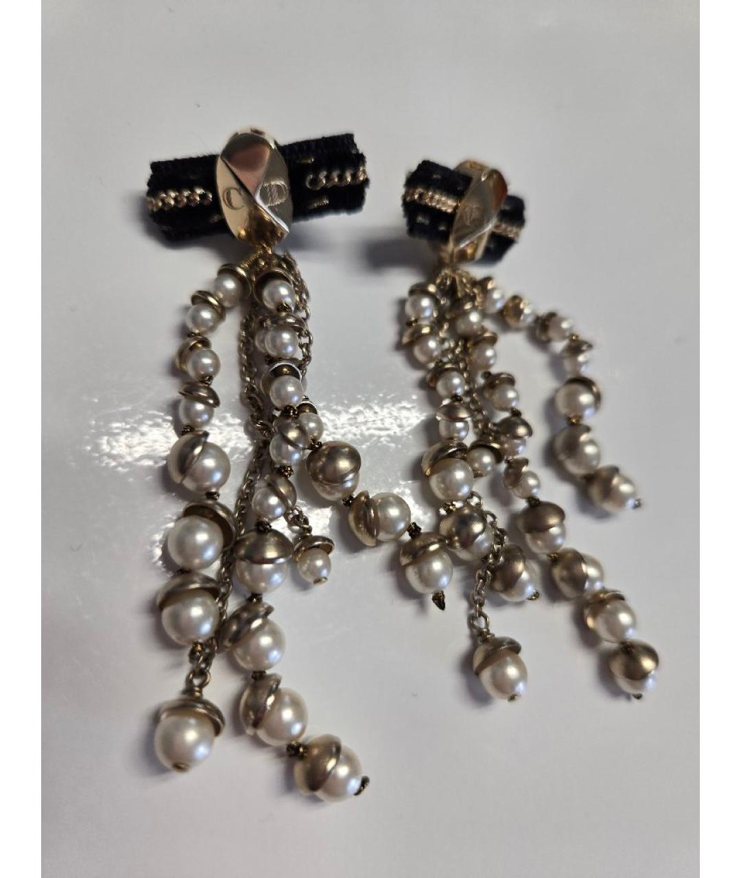 CHRISTIAN DIOR Золотые металлические серьги, фото 6