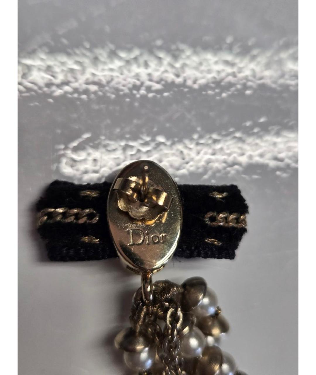 CHRISTIAN DIOR Золотые металлические серьги, фото 3