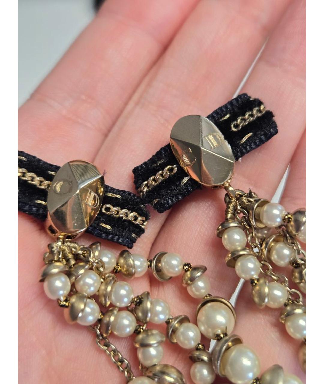 CHRISTIAN DIOR Золотые металлические серьги, фото 5