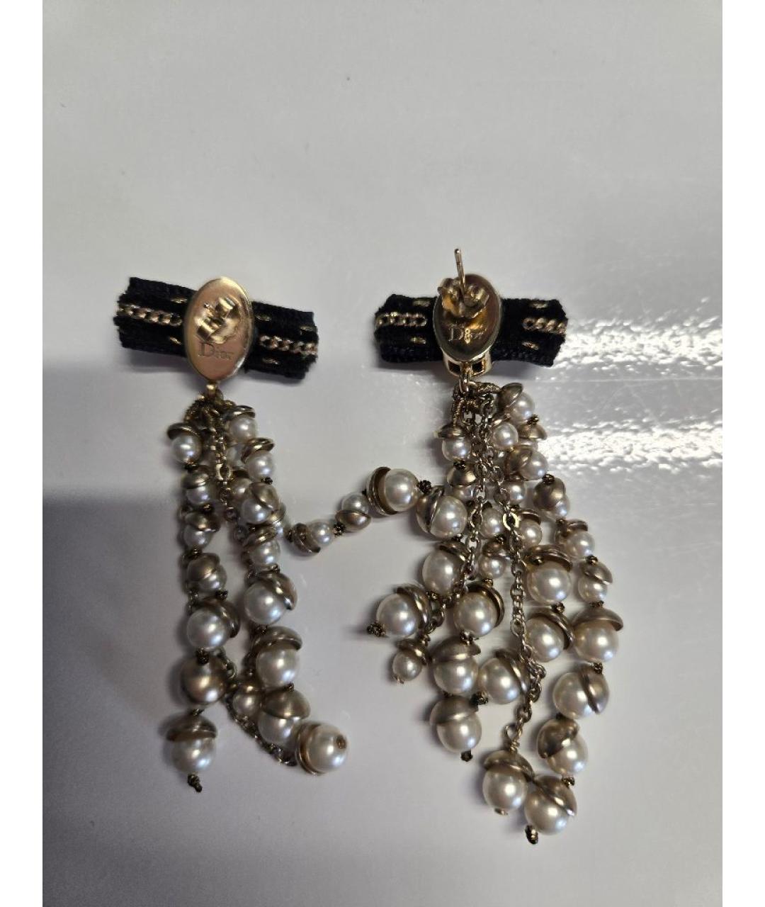 CHRISTIAN DIOR Золотые металлические серьги, фото 2