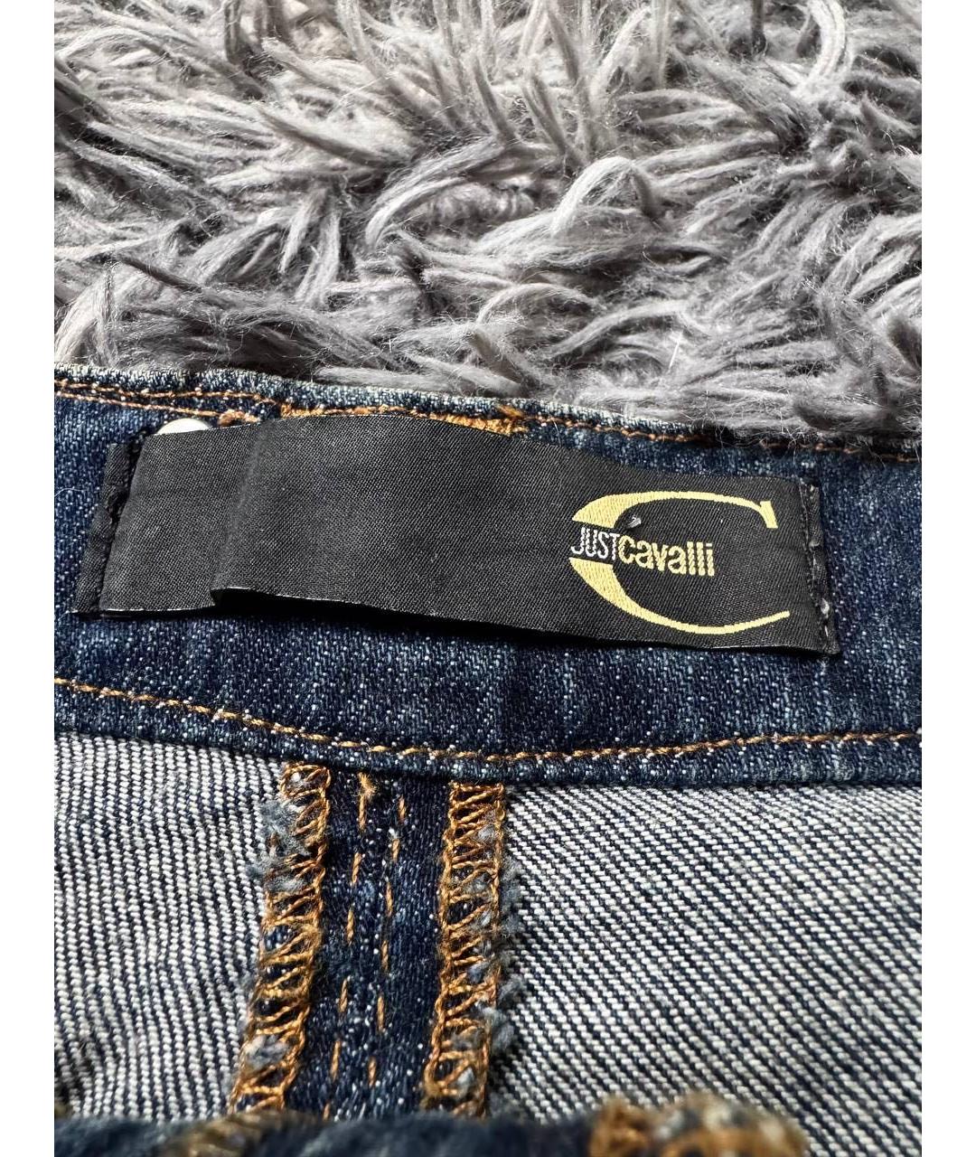 JUST CAVALLI Темно-синяя хлопковая юбка миди, фото 6