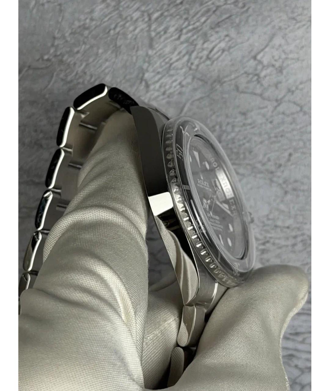 ROLEX Черные металлические часы, фото 4