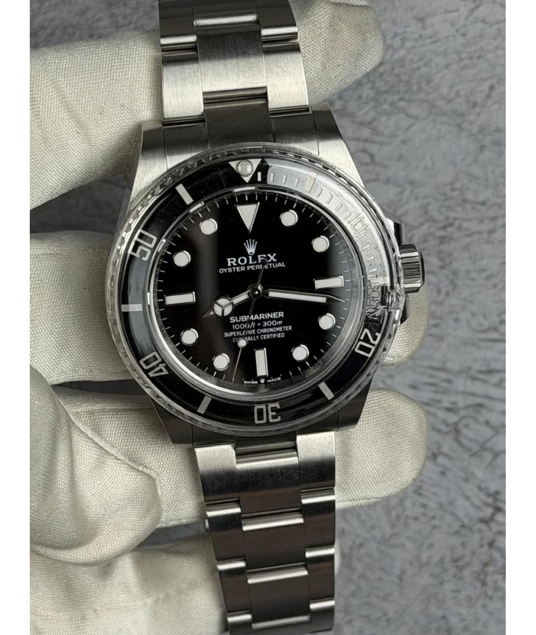 ROLEX Черные металлические часы, фото 2