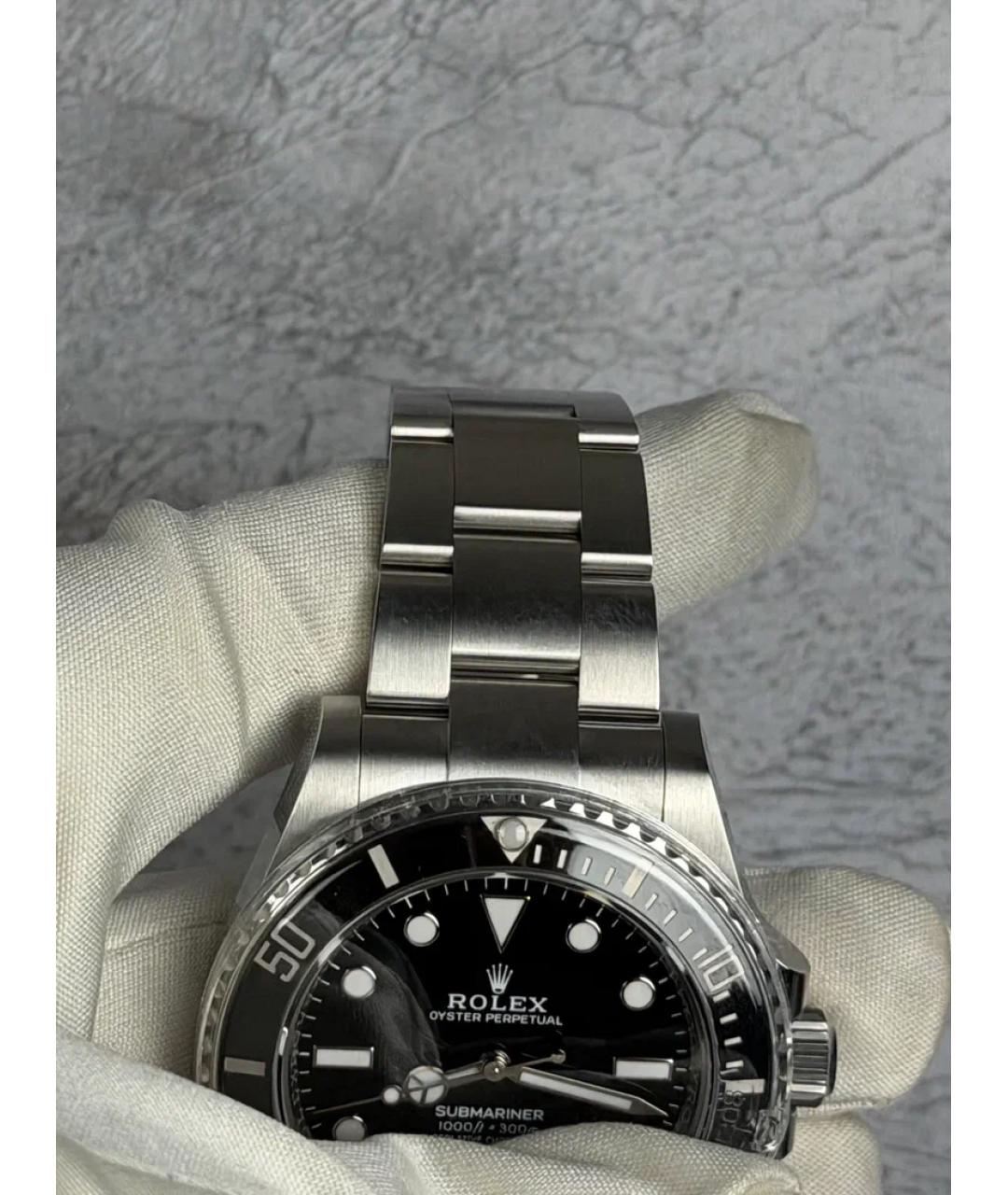 ROLEX Черные металлические часы, фото 6