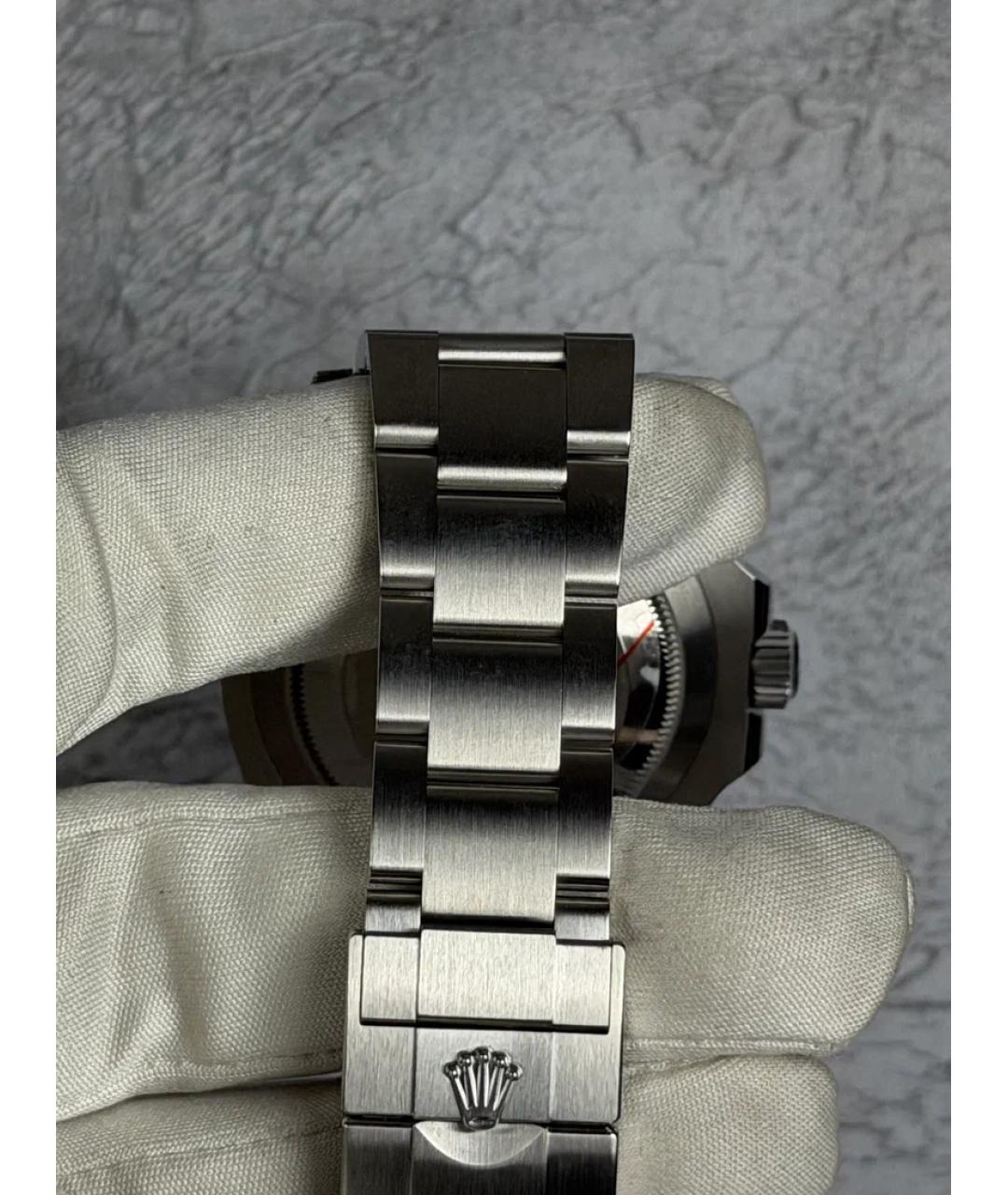 ROLEX Черные металлические часы, фото 7