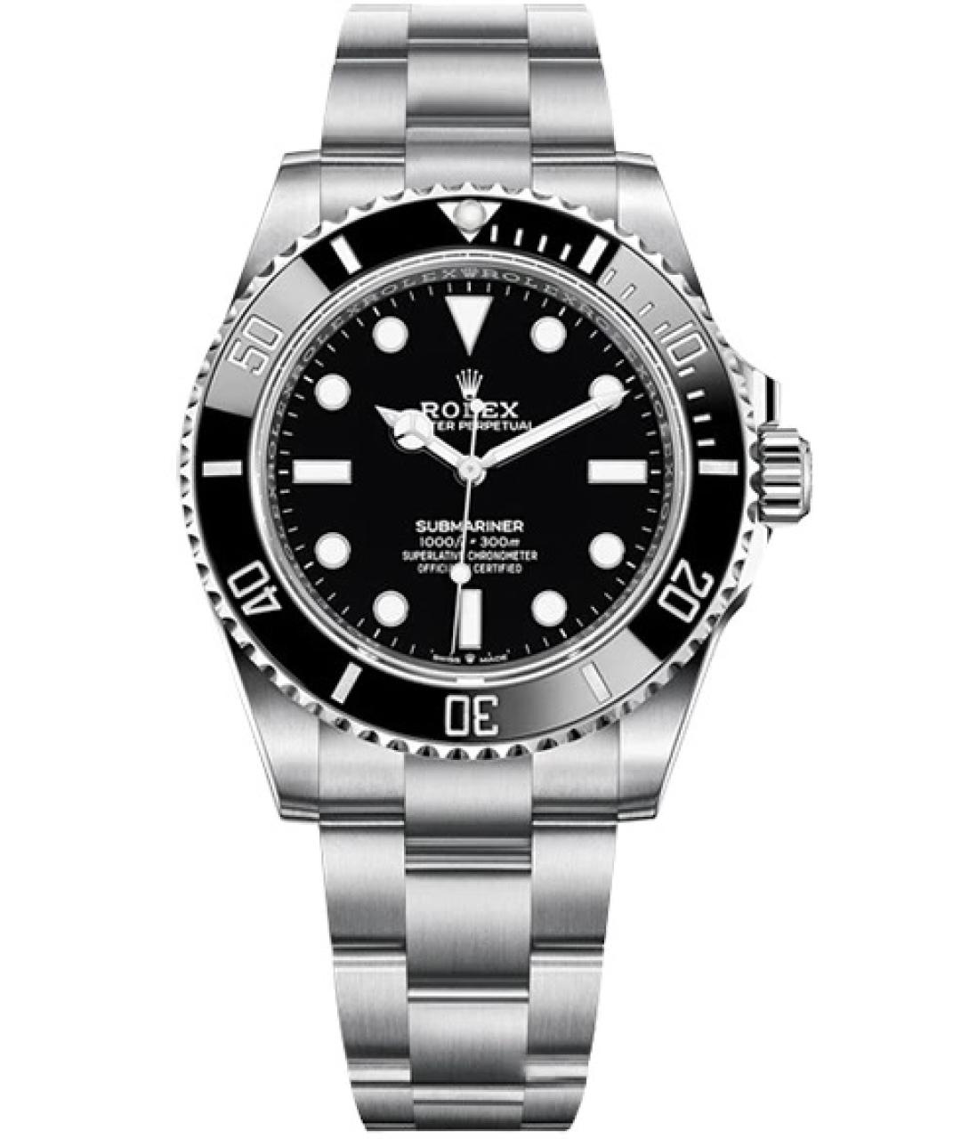 ROLEX Черные металлические часы, фото 9