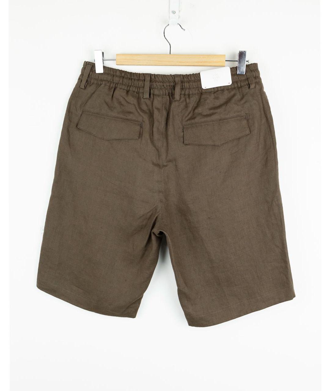 ELEVENTY Коричневые льняные шорты, фото 2