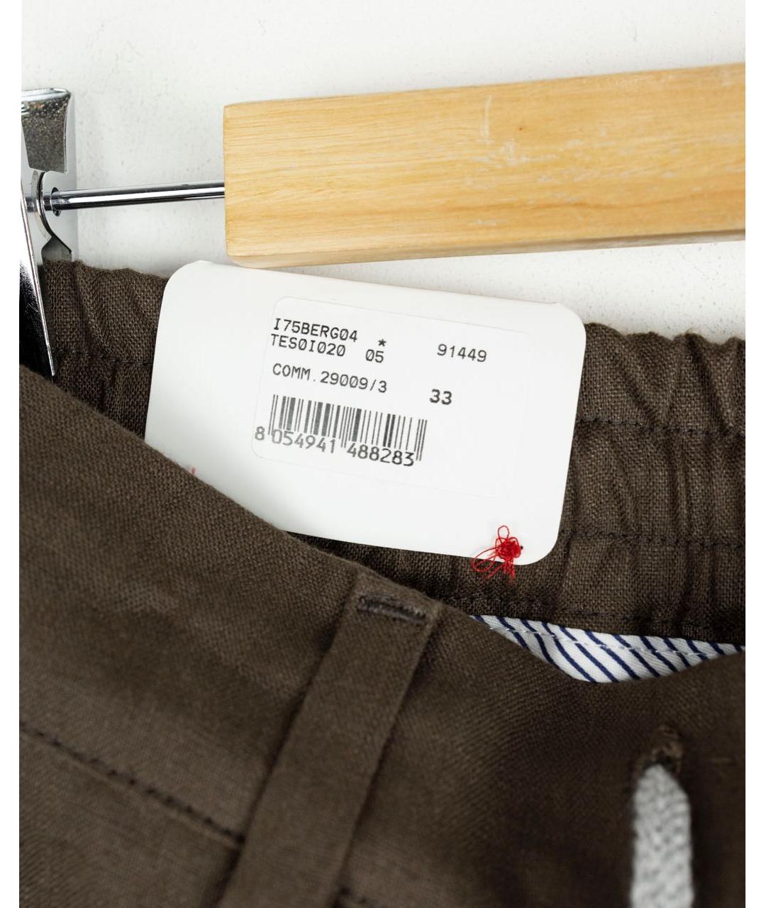 ELEVENTY Коричневые льняные шорты, фото 3